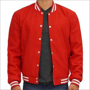 Blousons universitaires vintage personnalisés pour hommes, style streetwear, en laine peignée unie, avec patch brodé sur le devant, 300g - Product Image 3