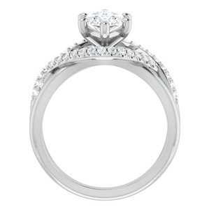 Bague de Fiançailles et de Promesse de Luxe en Argent Sterling 925 Plaqué Or 14K avec Moissanite Taille Marquise pour Femme et Unisexe - Product Image 2