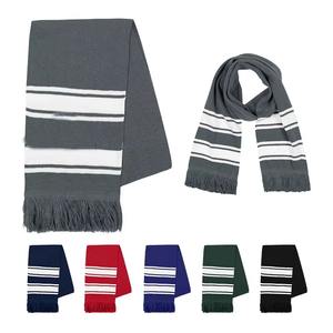 Unisex Custom Reversible Acrylic Jacquard Lightweight <b>Knitted</b> Sports <b>Scarf</b> Windproof Soccer Fan Muffler Square Winter Knit - Product Image 2