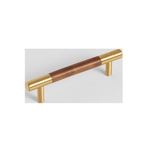 Poignée de meuble en laiton et bois, design moderne avec finition haut de gamme, fabriquée en laiton massif et bois naturel, surface lisse. - Product Image 2
