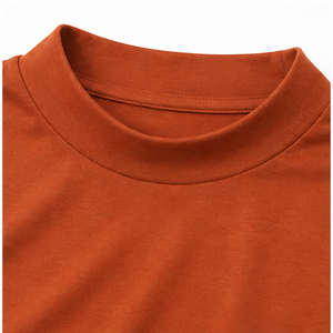 Camiseta Personalizada de Manga Corta con Cuello Redondo para Mujer, Color Naranja Óxido, Corte Clásico Ajustado, en Jersey de Algodón Suave y Elástico - Product Image 5