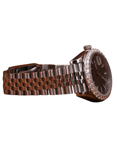 Reloj de Alta Calidad con Bisel Personalizado, Esfera Negra Dorada, Estilo Hip Hop, con Diamantes Moissanite - Product Image 3