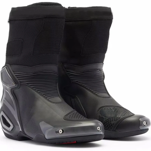 Bottes en cuir montantes respirantes à bout rond et semelle en cachemire chaudes, à lacets, pour l'aventure en plein air et les équipes de moto - Product Image 6