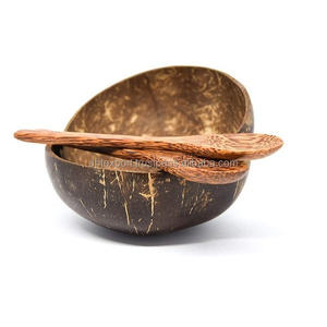 Meilleure vente de bol artisanal en coquille de noix de coco ensemble de vaisselle cadeau personnalisé Vietnam chef-d 'œuvre d'artisanat polonais durable et durable - Product Image 3