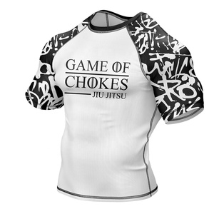 Camisa de compresión personalizada de manga corta con logotipo de surf Mma Bjj Sublimado Jiu Jitsu Rashguards Diseña tu propio protector de erupción personalizado - Product Image 1