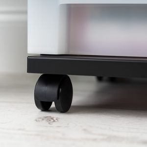Carrello portaoggetti stretto in plastica a 9 cassetti con piano organizer, nero - Product Image 3