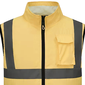 Chaleco de Seguridad Amarillo de Alta Visibilidad ANSI Clase 2, Ajuste Cómodo, con Luces LED Intermitentes, Impermeable, Múltiples Bolsillos, para Construcción y Trabajos en Carretera - Product Image 2