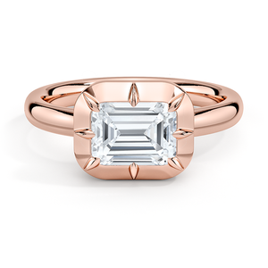 Beautiful Engraved Solitaire <b>Ring</b> <b>Crafted</b> from Solid 14K Rose Gold - Product Image 1