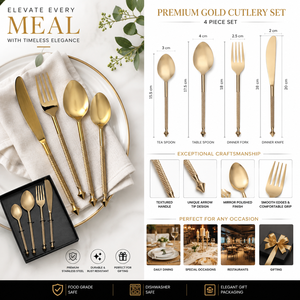 Luxury Brass Gold Serving Utensils Handcrafted Twisted Rope Handle Serving <b>Spoon</b> <b>Fork</b> <b>Set</b> Wholesale - Product Image 5