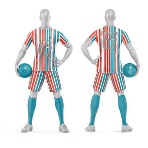 Ensemble de maillots et shorts de football pour équipe de club masculine avec logo personnalisé, 100% polyester, écologique, léger, respirant, séchage rapide, uniformes en mesh - Product Image 5