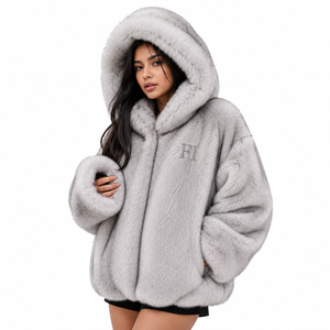 Sweat à capuche unisexe en molleton de coton doux et surdimensionné, avec broderie personnalisée, texture sherpa, poches en peluche et coupe décontractée pour homme – USA - Product Image 1