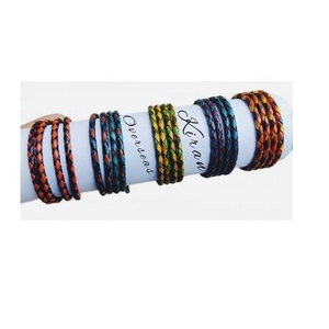 Handmade Chất lượng cao 4mm bện bò Dây da vòng mô hình bao gồm chuỗi ngọc trai đồng thép trang sức làm phát hiện - Product Image 1