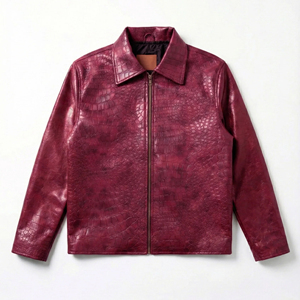 Blouson Bomber d'Hiver Décontracté en Cuir Véritable pour Homme, Col Montant, Logo Frontal, Imperméable, Respirant, Qualité Supérieure – Vente en Gros - Product Image 3