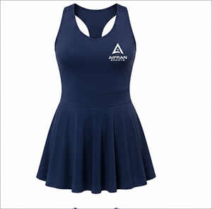 Robe de tennis pour femmes, sans manches, col en V, 100% polyester, séchage rapide, respirante, avec short intégré, sport - Product Image 5