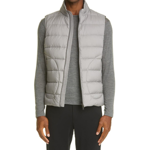 Men’s Grey Padded Gilet High Collar Zip Closure Sleeveless Quilted <b>Vest</b> With Side Pockets for Winter Casual Outerwear Wholesale - Product Image 3