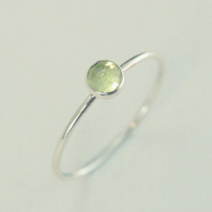 Elegant Minimalist IGI Certified Peridot Bezel <b>Set</b> Thin Band <b>Silver</b> Plated Brass <b>Ring</b> Natural Gemstone Daily Wear for Women - Product Image 4