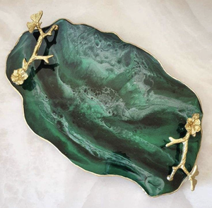 Top Selling Artificial <b>Resin</b> Epoxy Love MODEL Handmade Customizable Size/Color <b>Sculpted</b> Serving Tray Home Restaurants Hotels - Product Image 2