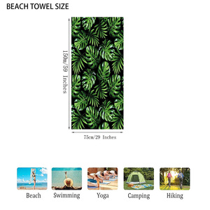 OEM Service High Quality Custom Printed Floral Lightweight Foldable <b>Microfiber</b> Polyester <b>Beach</b> Bath <b>Towel</b> Quick Dry Spa <b>Towel</b> - Product Image 3