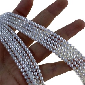 Collar de Perlas de Agua Dulce Naturales de 3-4 mm, S925, Luz Intensa, Cuentas Redondas, Plata Pura - Product Image 5