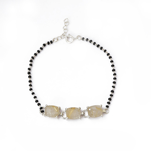 925 Silver Rutile Quartz Glass <b>Beads</b> Amethyst <b>Bracelet</b> Women's Jewelry Gift Handmade Luxury Wholesale Gift Handcrafted Jewelry - Product Image 1