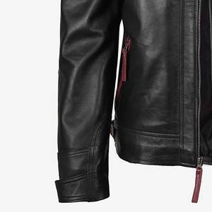 Veste noire et rouge personnalisée avec logo, très tendance, pour hommes, vestes en cuir classiques, vestes pour hommes, veste d'hiver de haute qualité, style Highstreet - Product Image 4