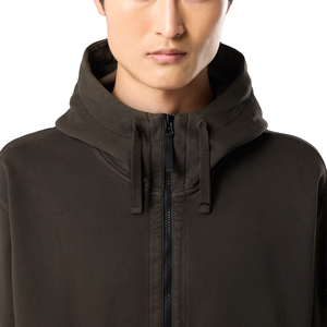 Sweat à capuche zippé surdimensionné premium pour homme en molleton de coton biologique, teint en pièce, avec logo personnalisé, fabricant OEM et marque privée - Product Image 6