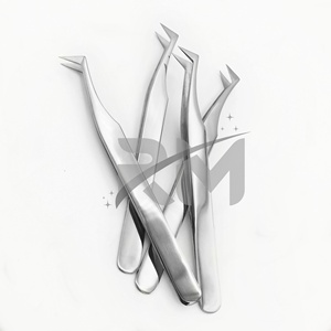 Pince à épiler RMI de qualité supérieure, à 90 degrés, pour extensions de cils volume, avec logo, pour la création de fans de cils en vison, à prise ferme - Product Image 3