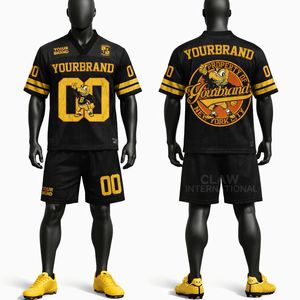 Ensemble de maillot et short de football américain de qualité supérieure, uniforme sportif respirant, vêtements d'équipe personnalisés pour les entraînements et les matchs - Product Image 1