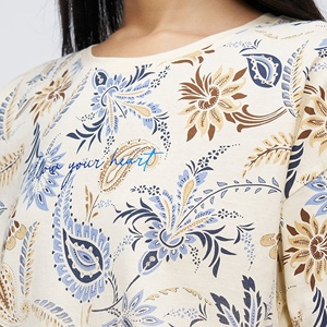 Camiseta RLL para Mujer, Talla Grande, con Estampado de Dibujos Animados, Manga Larga, Cuello Redondo, Ecológica, Anti-Pilling, 100% Algodón Canvas, Corte Regular Informal - Product Image 5