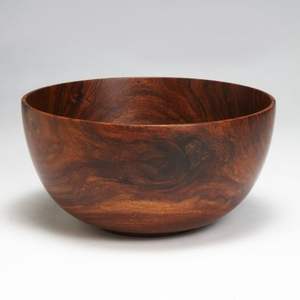 ชามไม้ทรงกลมทำจากไม้กระถินเทศ สำหรับสลัด ผลไม้ อาหาร ถั่ว คุณภาพสูง งานแฮนด์เมด ชามไม้สำหรับขาย - Product Image 1