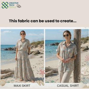 SWD-4D3747 Tela Crepé Satinado de Doble Cara, Orgánica y Ecológica, 100% Lana de Mar PET, con Control de Olores, Impresión Digital, para Vestidos o Camisas - Product Image 4