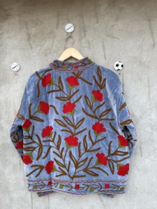 เสื้อแจ็คเก็ตบอมเบอร์ปักลายกำมะหยี่แบบถักนิตติ้ง ผ้าควิลท์แบบกลับด้านได้ ลายซูซานี ผ้าฝ้าย แขนยาว สไตล์วินเทจ ฮิปปี้ สำหรับฤดูใบไม้ร่วงและฤดูหนาว - Product Image 3