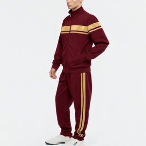 Ensemble de survêtement personnalisé pour hommes, sweat-shirt à demi-zip et pantalon de jogging, tenue de sport deux pièces pour la gym et l'entraînement - Product Image 4