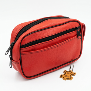Royal Leather Works Genuine Leather Customizable Unisex Travel Toiletry Bag Zipper Closure High Quality Outdoor Sports Winter - Product Image 1