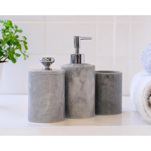 Magnifique distributeur de savon en marbre blanc moderne, ensemble de salle de bain rond, facile à nettoyer - Product Image 2