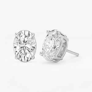 Boucles d'oreilles clous de luxe en or 18 carats pour femme, diamant de laboratoire 2 carats, D VS1, certifié IGI, sertissage 4 griffes, cadeau de fiançailles, mariage, usage quotidien - Product Image 6