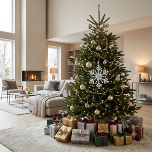 Ornement de Noël flocon de neige en perles de cristal, élégante décoration suspendue pour sapin de Noël avec strass - Product Image 2