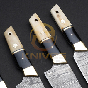 Ensemble de couteaux de cuisine en acier Damas de qualité supérieure, couteau de chef professionnel, lame ultra-affûtée VG10, manche en résine coloré, vente en gros OEM - Product Image 2