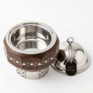 Modern Insulated Stainless Steel Casserole Hotpot Dome <b>Lid</b> Enamel Coated Inlay Patterns Wholesale Ramadan Eid Catering Serveware - Product Image 4