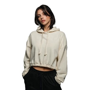 Women's Cropped Hoodie Full Sleeve Cartoon Print Knitted Sweatshirt Casual Autumn Wear With Pockets Drop-Shoulder Design - Product Image 5