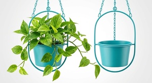 Ensemble de suspensions modernes en métal doré pour plantes d'intérieur, support de plafond de luxe pour salon, balcon et décoration bohème, pot suspendu - Product Image 4