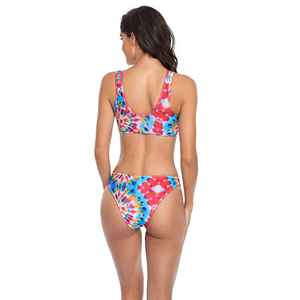 ชุดบิกินี่ผ้าคุณภาพพรีเมียม ไซส์ปกติ ชุดว่ายน้ำผู้หญิง เนื้อผ้ายืดหยุ่นสูง พิมพ์ลายทันสมัย ชุดชายหาด 2 ชิ้น - Product Image 3