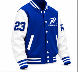 Blue <b>White</b> <b>Men's</b> Solid Embroidered Varsity Jacket Regular Fit Button Front <b>Fleece</b> Pullover Hooded Sweatshirt Autumn Winter - Product Image 3
