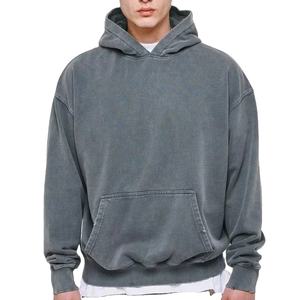 Nouveau haute qualité impression Logo Streetwear français éponge gaufre couche extérieure Style rétro hommes décontracté sport Gym travail à capuche - Product Image 4