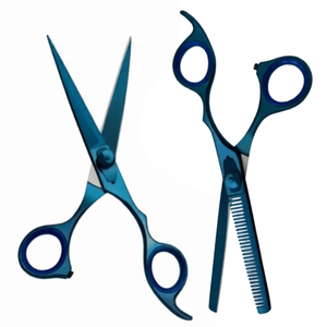 <b>Razor</b> Edge Barber Hair Cutting & Thinning Shears <b>Set</b> 7.5 Inch Blue Stainless Steel Salon Hairdressing Professional Tool Kit - Product Image 5