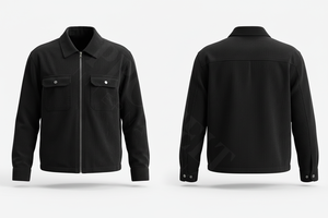 Camisas de Vestir Casuales con Cierre de Cremallera, Dos Bolsillos en el Pecho, Corte Ajustado, Diseño Personalizado Impreso, Puños con Botones de Pana, Manga Larga, Prendas Exteriores Elegantes - Product Image 6