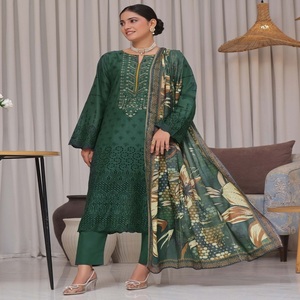 Hermoso elegante indio paquistaní señoras bordado de tres piezas Salwar Kameez moderno vestido de uso diario - Product Image 2