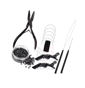 High Quality Customized MAGMA BEAUTY Stainless Steel Hair Extension Tools Kit <b>Small</b> Scissor <b>Plier</b> Loop Tool Clips Salon Use - Product Image 1