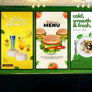 OEM Custom <b>A1</b> A2 A3 A4 Sizes Aluminum Tempered Glass Ultra Slim Advertising Light Box Rectangle <b>Billboard</b> for LED Movie Hanging - Product Image 1