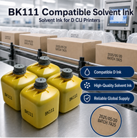 Bouteille d'encre BK111 CIJ compatible pour imprimantes industrielles D